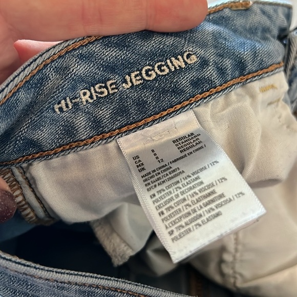 🏁 American Eagle blue denim high rise jegging size 8 - Picture 7 of 12